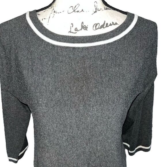 Jones New York dark gray & white cardigan sweater small - Picture 4 of 7